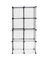 Sugift Diy 8 Cube Grid Wire Cube Shelves