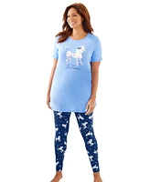 Dreams & Co. Plus Graphic Tunic Pj Set