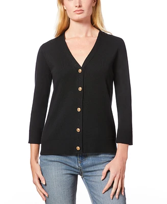 Melissa Paige Women's V-Neck Button-Front Cardigan