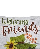 Northlight Scarecrow "Welcome Friends" Fall Harvest Outdoor House Flag - 40" x 28"