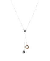 Barse Circle Genuine Labradorite Drop Necklace