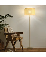 Brightech Zion 65" Led Floor Lamp with Rattan Drum Shade