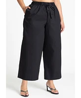 Eloquii Women's Drawstring Straight Leg Pant