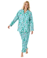 Dreams & Co. Plus Size Classic Flannel Pajama Set