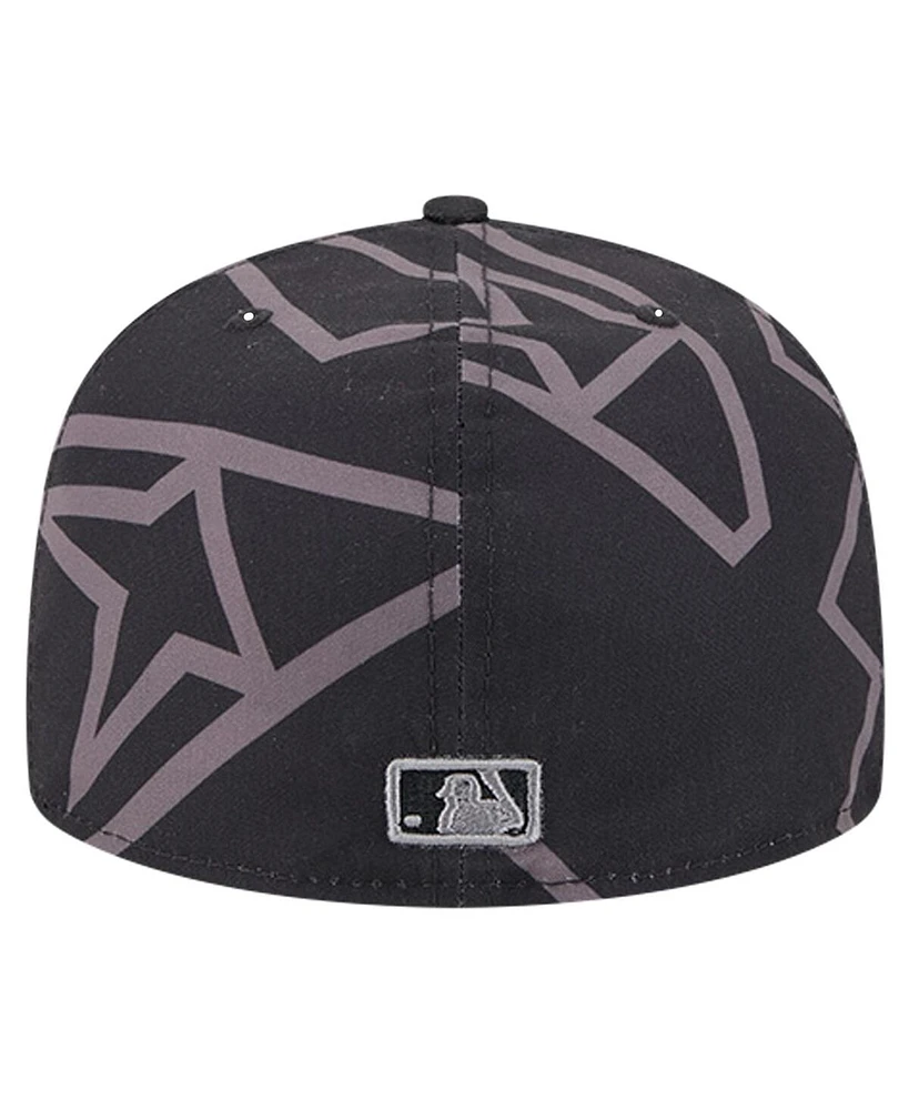 New Era Men's Black Arizona Diamondbacks Logo Fracture 59FIFTY Fitted Hat
