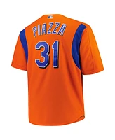 Mitchell Ness Men's Mike Piazza Orange New York Mets Big Tall Cooperstown Collection Mesh Batting Practice Jersey