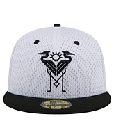 New Era Men's White Inter Miami Cf Throwback Mesh 59FIFTY Fitted Hat