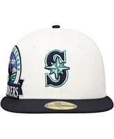 New Era Men's White/Navy Seattle Mariners Major Sidepatch 59FIFTY Fitted Hat