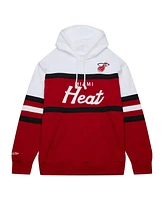 Mitchell & Ness Men's Red/White Miami Heat Head Coach Pullover Hoodie