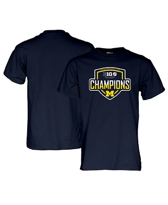 Blue 84 Men's and Women's Navy Michigan Wolverines 2024 Big Ten Lacrosse Tournament Champions T-Shirt