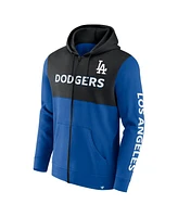 Fanatics Men's Royal/Black Los Angeles Dodgers Ace Hoodie Full-Zip Sweatshirt