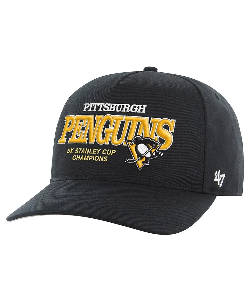 47 Men's Black Pittsburgh Penguins 5X Stanley Cup Champions Penalty Box Hitch Adjustable Hat