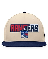 Fanatics Men's Cream/Navy New York Rangers Goalaso Snapback Hat