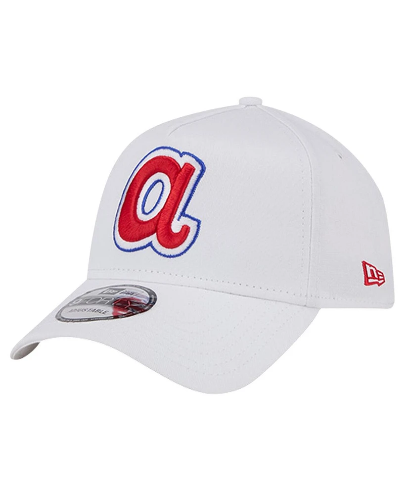 New Era Men's White Atlanta Braves Tc A-Frame 9FORTY Adjustable Hat