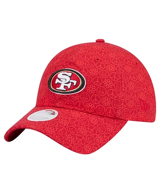 New Era Women's Scarlet San Francisco 49ers Smiley 9TWENTY Adjustable Hat