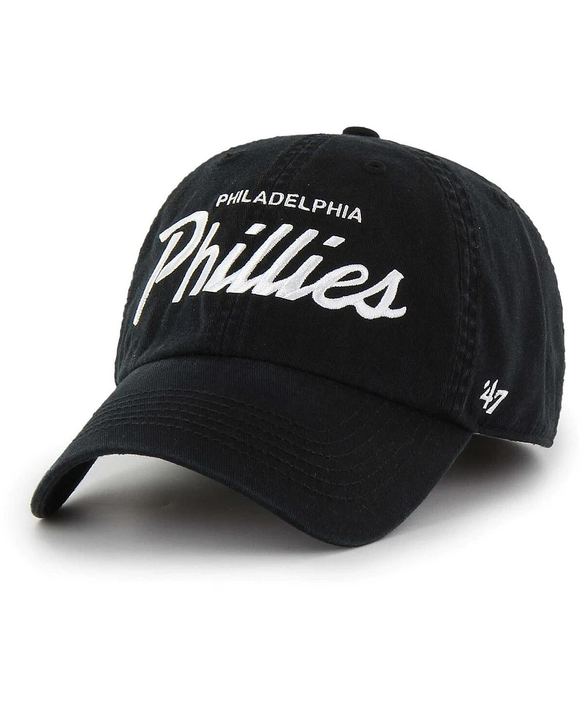 47 Brand Men's Black Philadelphia Phillies Crosstown Classic Franchise Fitted Hat