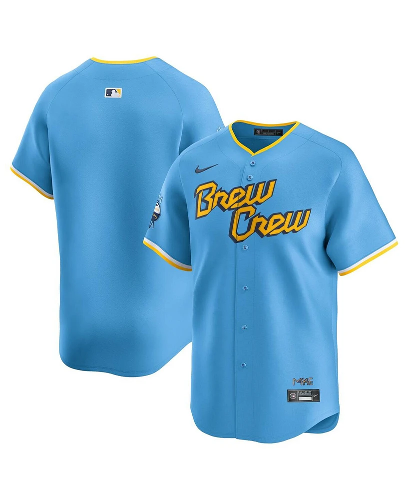 Nike Men's Powder Blue Milwaukee Brewers City Connect Limited Jersey