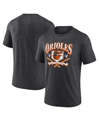 Fanatics Men's Heather Charcoal Baltimore Orioles Home Team Tri-Blend T-Shirt