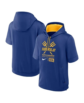 Nike Men's Royal Seattle Mariners City Connect Color Block Short Sleeve Pullover Hoodie