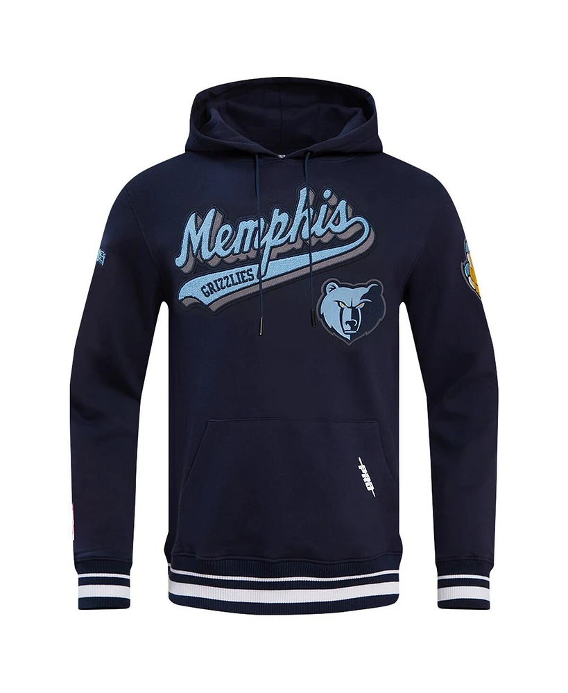 Pro Standard Men's Navy Memphis Grizzlies Script Tail Pullover Hoodie