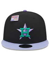 New Era Men's Black/Purple Houston Astros Grape Big League Chew Flavor Pack 9FIFTY Snapback Hat