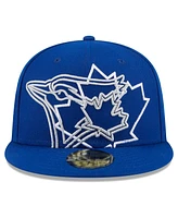 New Era Men's Royal Toronto Blue Jays Game Day Overlap 59FIFTY Fitted Hat