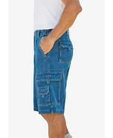 Boulder Creek Big & Tall by KingSize 12" Side Elastic Denim Cargo Shorts