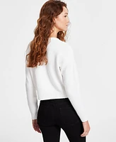 Dkny Jeans Women's Tinsel Logo Boucle Sweater