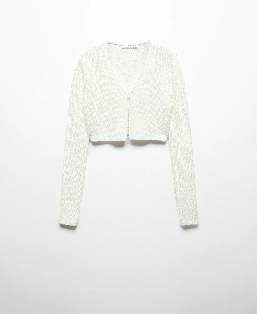 Mango Women's Knitted Cropped Cardigan