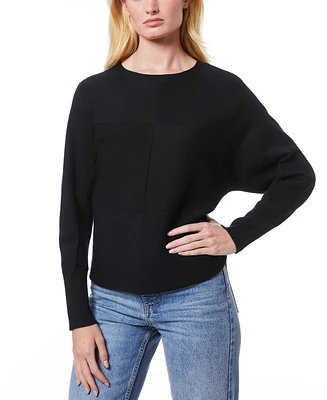 Melissa Paige Women's Ribbed Block-Stitch Dolman-Sleeve Sweater