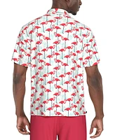 Pga Tour Men's Short Sleeve Performance Flamingo Print Polo Shirt