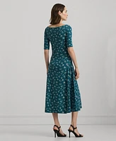 Lauren Ralph Women's Floral Stretch Cotton Midi Dress