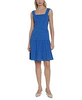 Maggy London Women's Eyelet-Pattern Square-Neck Dress