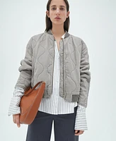 Mango Women's Quilted Bomber Jacket