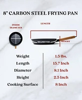 Alva Forest Pre-Seasoned Carbon Steel Pan Seasoned w/ Natural Mineral Oil, Non-Toxic Pfas, Pfoa & Ptfe Free, Naturally Nonstick Blue Carbon Fry Pan, C