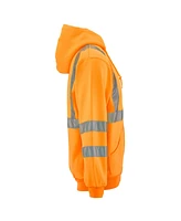 RefrigiWear Men's HiVis Hooded Sweatshirt - High-Visibility, Insulated Work Hoodie, Reflective, Warm, Durable, Cold-Weather Safety Gear