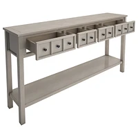 60" Rustic Console Table with Drawers & Shelf
