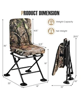 Swivel Folding Chair with Backrest and Padded Cushion