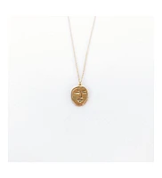 sanctuaire Sanctuary Project by Dainty Modern Art Face Charm Necklace Gold