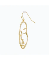 sanctuaire Sanctuary Project by Hammered Modern Art Face Statement Drop Earrings Gold