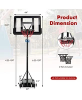 4.25-10 Feet Adjustable Basketball Hoop System with 44 Inch Backboard