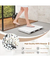 Costway 21.5" x 13.5" Bath Mat Waterproof Hips Spa Shower Mat with Non Slip Foot Pads