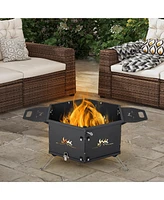 Costway Portable Charcoal Grill Stove with 360° Rotatable Grill Foldable Body & Legs