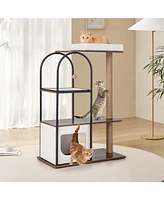 Costway 47" Large Cat Tree Tower with Top Perch Cat Bed Cat Condo Scratching Posts Indoor