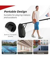 Costway 5.5-7.5FT Adjustable Portable Basketball Goal System with Shatterproof Backboard