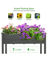 Wooden Raised Vegetable Garden Bed Elevated Grow Vegetable Planter