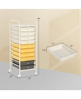 10 Drawer Rolling Storage Cart Scrapbook Paper Office School Organizer