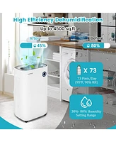 Costway 4500 Sq. Ft Dehumidifier for Home & Basements, 73-Pint Quiet Dehumidifier with 5 Modes