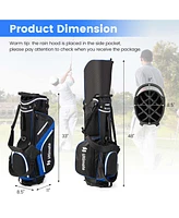 Costway Lightweight Golf Stand Bag with 14 Way Top Dividers 6 Pockets Cooler Rain Hood