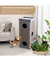 Costway 4-Story Cat House 39'' Cat Condo with Scratching Posts & 4 Soft Plush Cushions